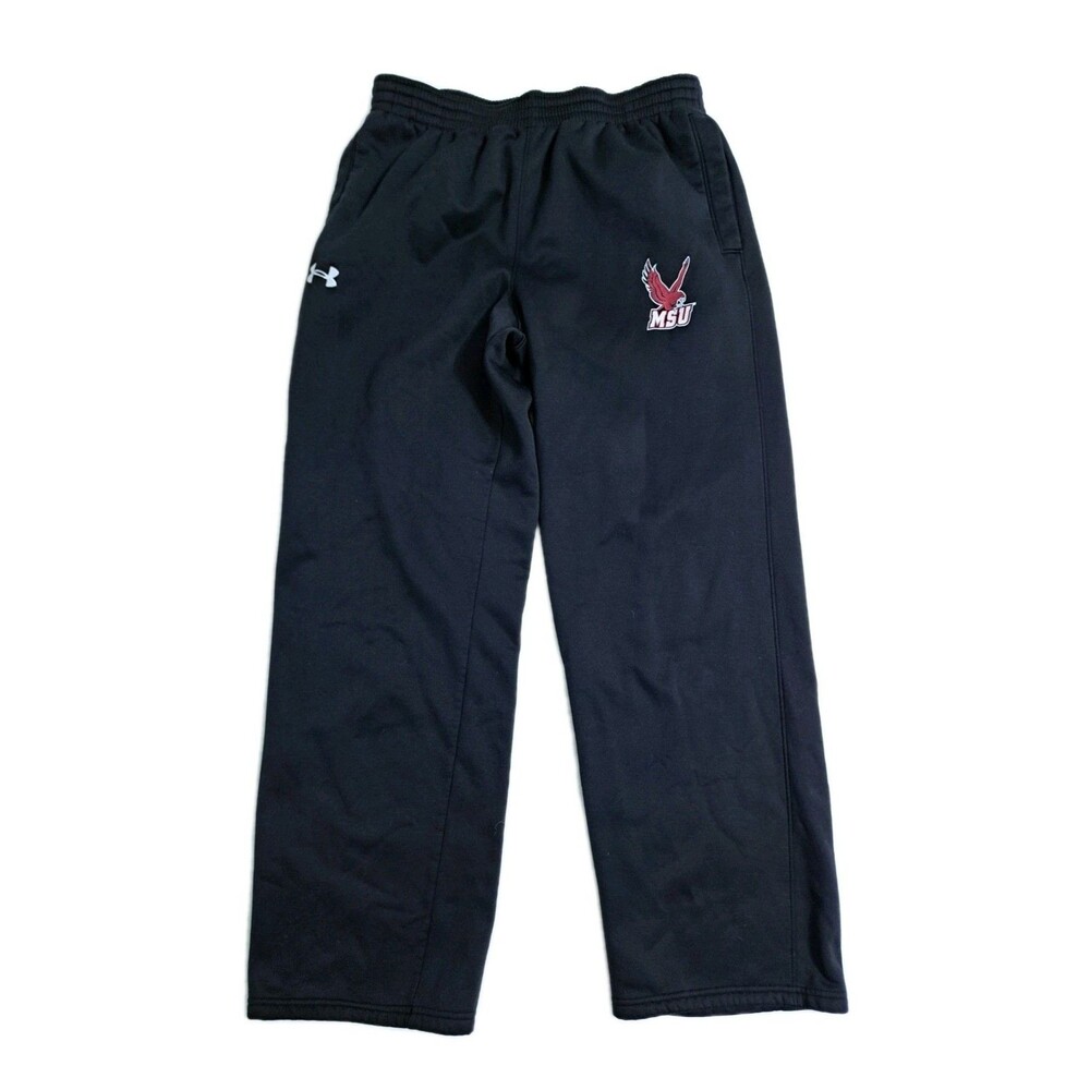 Under Armour Fleece MSU Montclair Sweatpants Men's Large Black Gym Run Loose